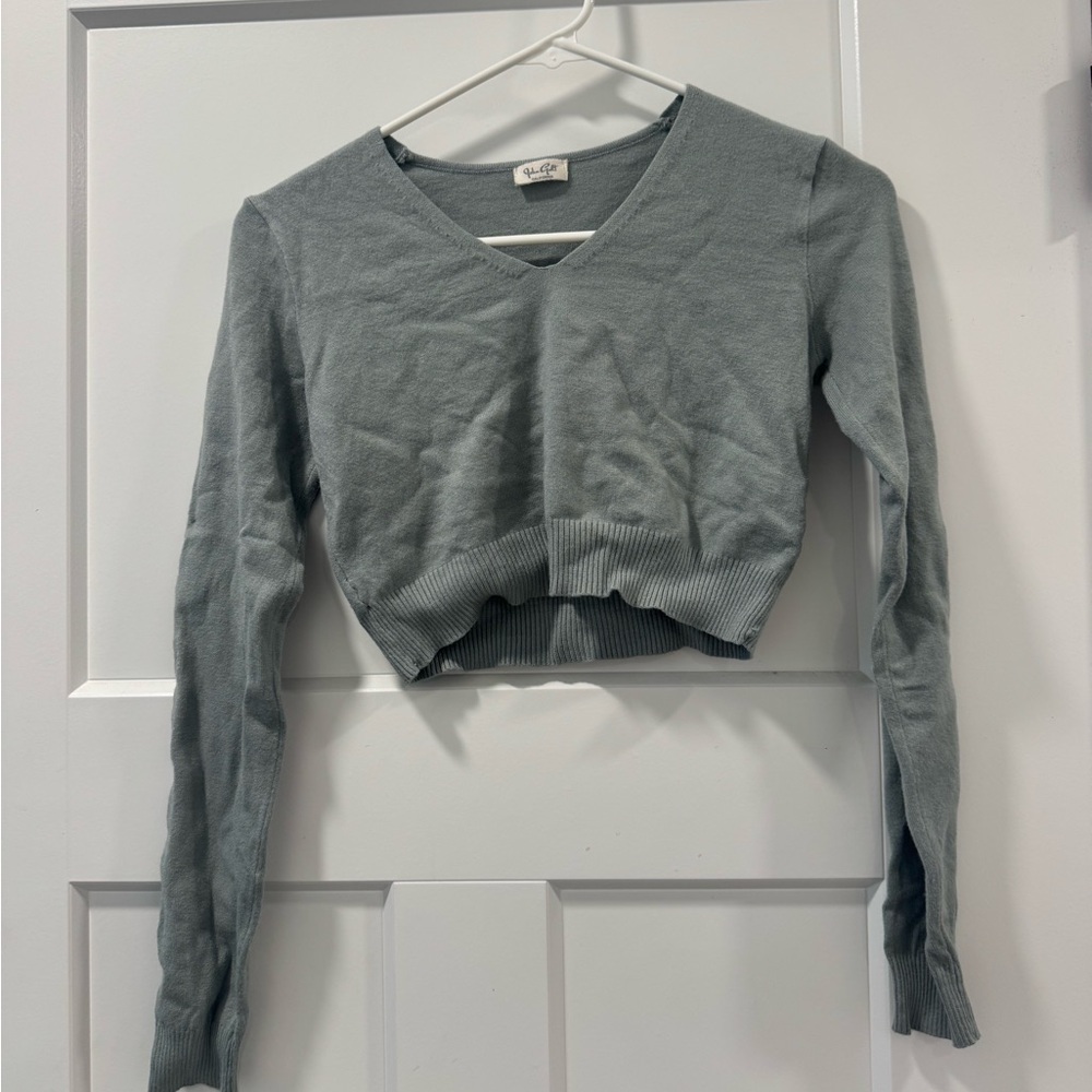 Brandy Melville John galt cropped sweater teal